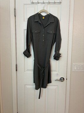 Eddie Bauer Departure Shirt Dress Gray